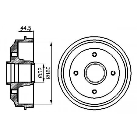Tambor de freno trasero CITROEN XSARA XSARA/HATCHBACK ZX ZX/HATCHBACK PEUGEOT 306 306/HATCHBACK 309 I 309 II 309/HATCHBACK 1.1-1.9D 10.85-03.05 BOSCH 0 986 477 070