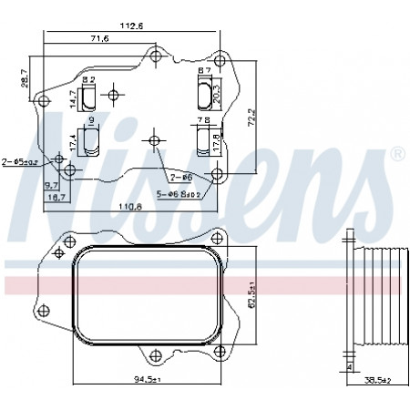 Radiador de óleo, óleo do motor Radiador de óleo FORD ECOSPORT FOCUS IV KUGA III PUMA TOURNEO CONNECT V408 NADWOZIE WIELKO TRANSIT CONNECT TRANSIT CONNECT V408/MINIVAN 1.5D 05.15- NISSENS NIS 91426