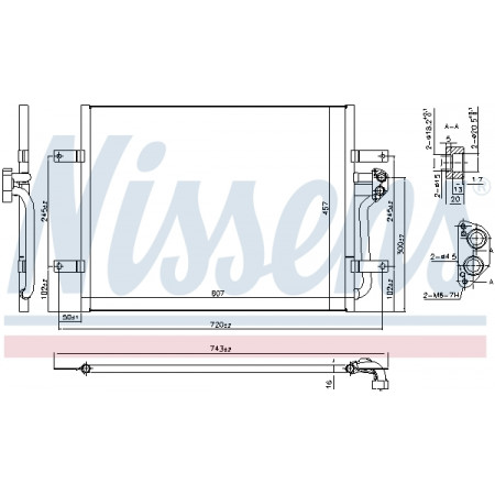 Condensator, climatizare A/C condenser MAN TGE VW CRAFTER GOLF VII Electric 03.14- NISSENS NIS 940585