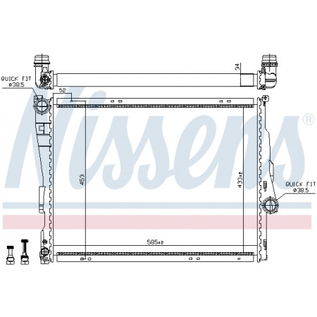 Kühler, Motorkühlung Motorkühler BMW 3 E46 Z4 E85 Z4 E86 1.6-3.2 12.97-08.08 NISSENS NIS 60782