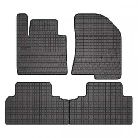 Vloermattenset Rubber 4-delig BASIC 1 rij/2 rij/voor/achter set kleur zwart KIA CARENS IV 03.13- Van FROGUM MMT A040 0435