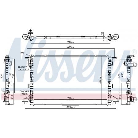 Kühler, Motorkühlung Motorkühler AUDI A4 ALLROAD B9 A4 B9 A5 A6 C8 1.4-2.0H NISSENS NIS 606463