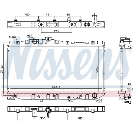 Radiateur, refroidissement du moteur Radiateur de moteur avec les premiers éléments appropriés TOYOTA CAMRY 1.8/2.0 NISSENS NIS 64713