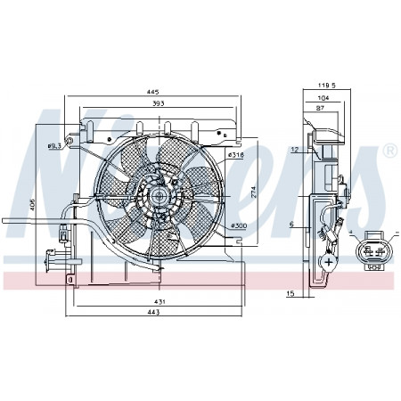 Ventilador, radiador Ventilador del radiador con carcasa CITROEN C1 C1 II PEUGEOT 107 108 TOYOTA AYGO 1.0/1.2 06.05- NISSENS NIS 85939