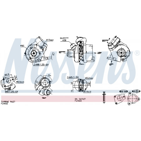 Turbocompressor Novo RENAULT AVANTIME ESPACE IV GRAND SCENIC II KOLEOS I KOLEOS II LAGUNA LAGUNA II LAGUNA III LATITUDE MEGANE II SCENIC II VEL SATIS 2.0D/2.2D 10.01- NISSENS NIS 93427