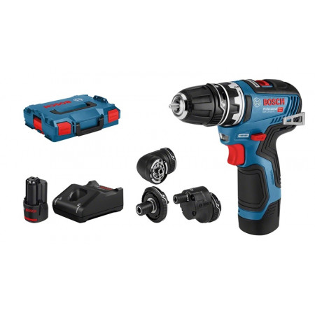 "Srubelnita drill Screwdriver machine 1/4"" / 15-10mm / FlexiClick / HEX / wymienny 12V maximum torque: 34 Nm 2x3 Ah Li-Ion set of adapter katowy" BOSCH 0 601 9H3 000