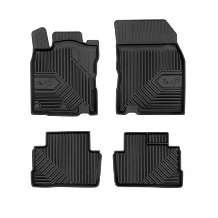 Conjunto de tapetes de borracha Tapetes TPE 4 condutas No. 77 conjunto dianteiro/traseiro cor preta NISSAN QASHQAI II 11.13- Versão crossover: AWD/4WD / FWD FROGUM FRG77409538