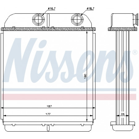 Radiador de calor VOLVO S40 I V40 1.6-2.0 07.95-12.04 NISSENS NIS 73644
