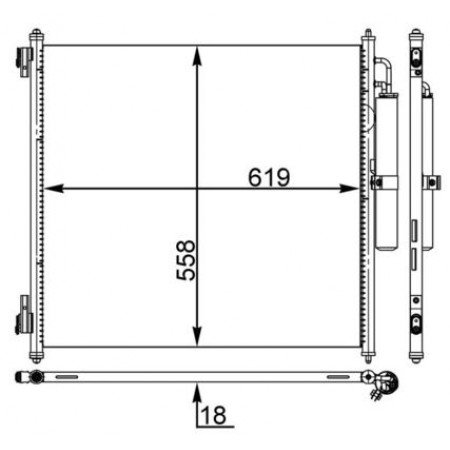Condensator, climatizare A/C condenser with dryer LAND ROVER DEFENDER DISCOVERY V RANGE ROVER IV RANGE ROVER SPORT II 2.0-5.0 08.12- MAHLE AC 37 000S