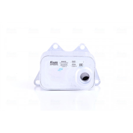 Oil cooler, engine oil Oil cooler automatic/manual AUDI A3 A4 ALLROAD B8 A4 B8 A5 A6 C7 A8 D4 Q3 Q5 TT SEAT ALHAMBRA ALTEA ALTEA XL EXEO EXEO ST LEON TOLEDO III SKODA OCTAVIA II 1.8-2.0H 09.04- NISSENS NIS 90659