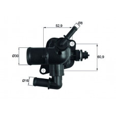 Thermostat, coolant Cooling system thermostat 88C in the case CITROEN NEMO NEMO/MINIVAN FIAT 500L 500X DOBLO DOBLO CARGO FIORINO/MINIVAN PANDA PUNTO EVO QUBO TIPO 1.3D/1.4/1.6D 03.09- MAHLE TI 251 88D