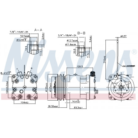 Compressor, air conditioning Air-conditioning compressor VOLVO F10 F12 F16 FL10 FL12 FL6 FL7 FLC FS7 08.77-09.00 NISSENS NIS 89461