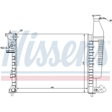 Radiateur, refroidissement du moteur Radiateur moteur CITROEN BERLINGO BERLINGO/MINIVAN PEUGEOT PARTNER PARTNER/MINIVAN 1.1/1.6D NISSENS NIS 63546