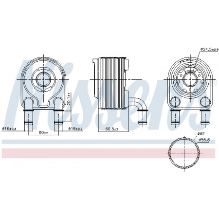 Radiador de óleo, óleo do motor Radiador de óleo RENAULT GRAND SCENIC III MEGANE MEGANE III SCENIC III 1.4 02.09- NISSENS NIS 91249