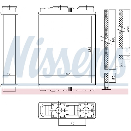 Wärmetauscher, Innenraumheizung Nissens 27140-7F001 NISSAN SERENA HEATER / 93> NISSENS NIS 72050