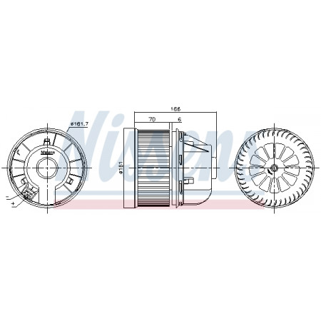 Fan, passenger compartment Air blower FORD C-MAX II FOCUS III FOCUS III/KOMBI GALAXY II GRAND C-MAX KUGA II TOURNEO CONNECT V408 NADWOZIE WIELKO TRANSIT CONNECT 1.0-Electric 05.06- NISSENS NIS 87490