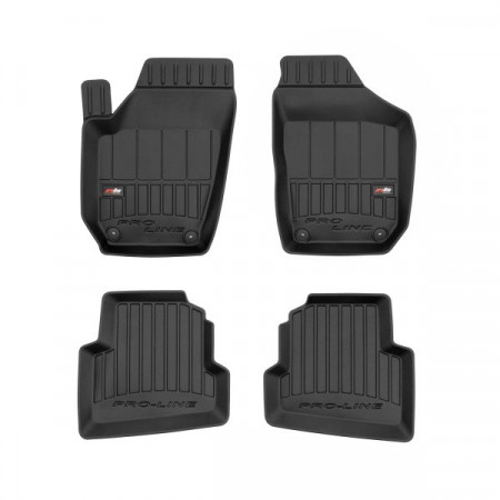 Conjunto de tapetes de borracha Tapetes TPE 4 pcs dutos proLine 3D dianteiro/traseiro conjunto cor preto SKODA FABIA II VW POLO IV 09.02-12.14 Hatchback / Station wagon FROGUM FRG 3D407220