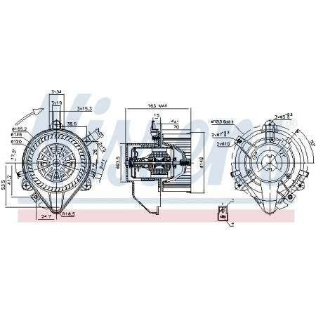 Ventola abitacolo Ventilatore FIAT DOBLO DOBLO/MINIVAN PUNTO PUNTO/HATCHBACK 1.2-1.9D 09.99- NISSENS NIS 87131