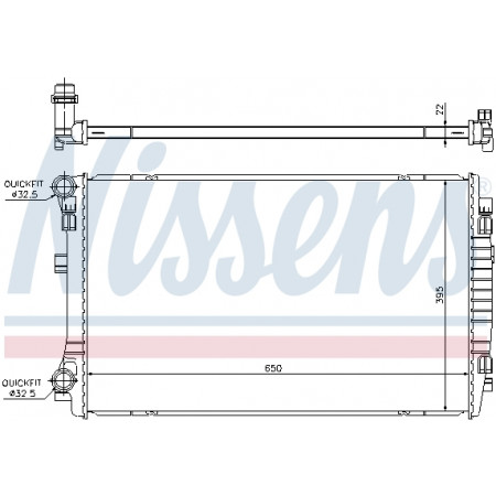 Radiateur, refroidissement du moteur Radiateur moteur AUDI A3 Q2 Q3 CUPRA FORMENTOR SEAT ATECA LEON LEON SC LEON SPORTSTOURER LEON ST LEON ST/KOMBI SKODA KAROQ KODIAQ OCTAVIA III OCTAVIA IV 1.0-2.0D NISSENS NIS 65303