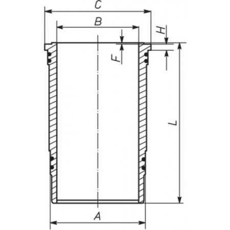 Camasa piston inner diameter: 128mm length: 270mm flange diameter: 1538mm no o-ring MAN E2000 EL F2000 F90 F90 UNTERFLUR HELICON HOCL LIONS CITY D2865LF/260-E2876LUH07 01.79- MAHLE 227 WN 37 00