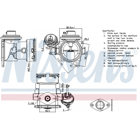 Vanne EGR Vanne EGR VW CALIFORNIA T5 CAMPER MULTIVAN T5 TRANSPORTER T5 2.5D 04.03-11.09 NISSENS NIS 98268