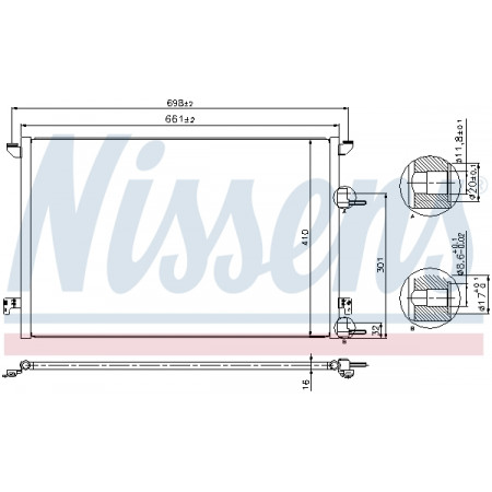 Condensator, climatizare A/C condenser aluminium CADILLAC BLS SAAB 9-3 1.9D 09.04- NISSENS NIS 940320