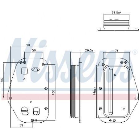 Radiateur d'huile, huile moteur Radiateur d'huile ALFA ROMEO 159 CHEVROLET AVEO / KALOS CRUZE ORLANDO TRAX FIAT CROMA OPEL ASTRA H ASTRA H CLASSIC ASTRA H GTC ASTRA J ASTRA J GTC CORSA D CORSA E 1.4-2.2 06.05- NISSENS NIS 91360