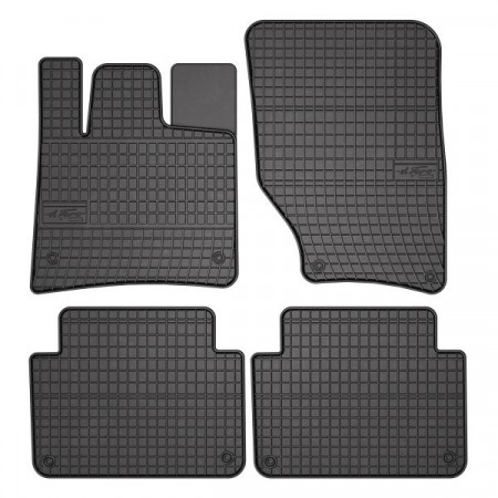 Jeu de tapis de sol Caoutchouc 4 pcs BASIC avant/arrière couleur noir AUDI Q7 03.06-08.15 SUV FROGUM MMT A040 0724