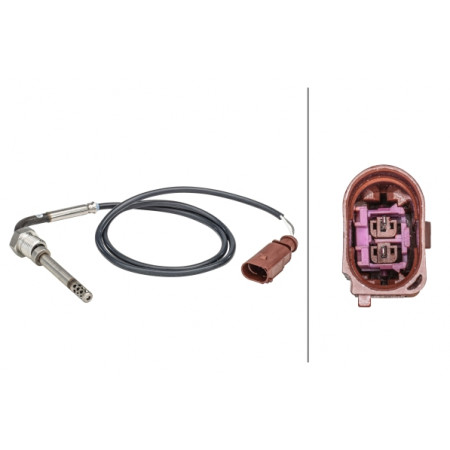 Sensor, exhaust gas temperature Exhaust temperature sensor before DPF VW CRAFTER 30-35 CRAFTER 30-50 2.5D 04.06-05.13 HELLA 6PT358 181-321