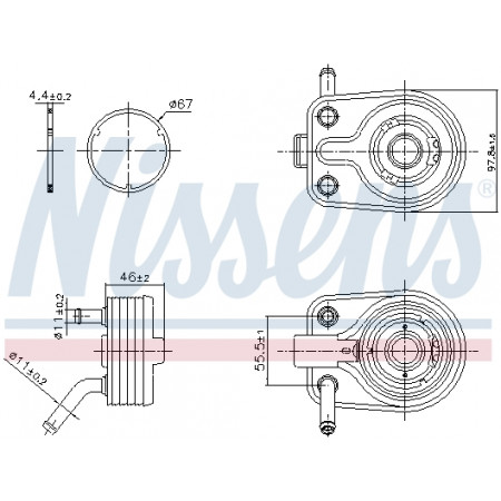 Radiateur d'huile, huile moteur Radiateur d'huile HYUNDAI IONIQ KONA KONA/SUV KIA CEED NIRO NIRO I XCEED 1.6H 03.16- NISSENS NIS 91447
