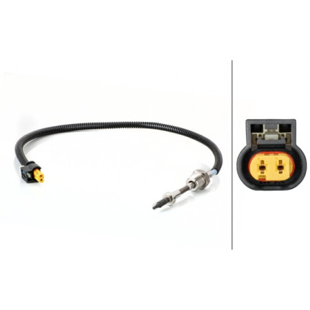 Sensor, temperatura de los gases de escape Sensor de temperatura de escape antes del turbo MERCEDES C W204 C T-MODEL S204 E W211 E T-MODEL S211 2.1D 03.03-12.09 HELLA 6PT014 494-581