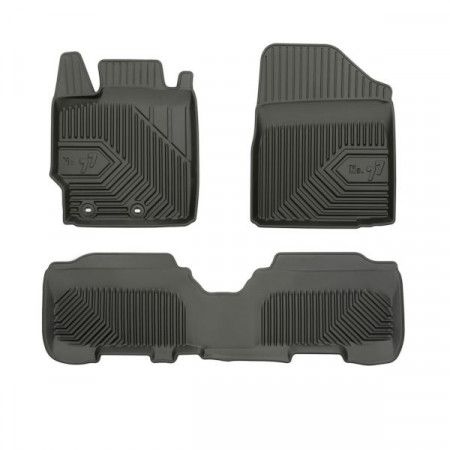 Juego de alfombrillas de goma Alfombrillas TPE 3 uds. Conductos No. 77 conjunto delantero/trasero color negro TOYOTA YARIS 08.05-12.14 FROGUM FRG77408401