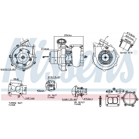 Turbocharger with assembly kit MAN FOC TGA TGS I D2066LF01-D2066LF39 12.00- NISSENS NIS 93390