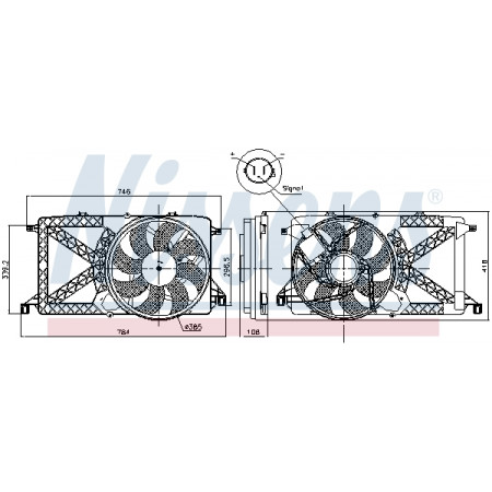 Ventilateur, radiateur Ventilateur de radiateur avec boîtier FORD TRANSIT TRANSIT TOURNEO 2.2D-2.3LPG 04.06-12.14 NISSENS NIS 85827