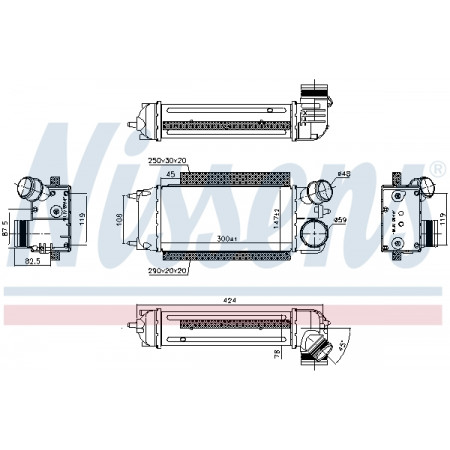 Intercooler, compressor Intercooler FORD FIESTA VI 1.6D 06.08- NISSENS NIS 96228