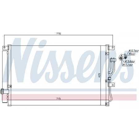 Kondensator, Klimaanlage A/C-Kondensator mit Trockner HYUNDAI IX55 3.0D 09.08-12.12 NISSENS NIS 940211