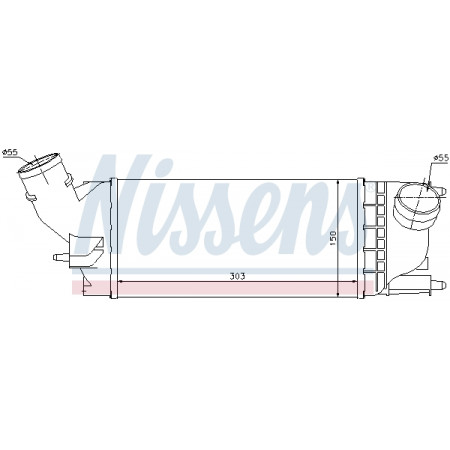 Intercooler, compressor Intercooler CITROEN C5 III PEUGEOT 407 1.6D/2.0D 05.04- NISSENS NIS 96599