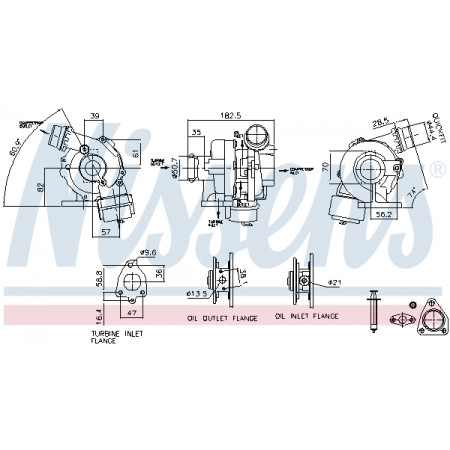 Turbocompressore MERCEDES A W176 B SPORTS TOURER W246 W242 CITAN MIXTO DOPPIA CABINA CITAN MPV CITAN/MINIVAN W415 CLA C117 1.5D/1.5DH 11.06- NISSENS NIS 93411