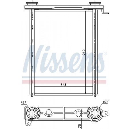 Radiator calorifer caldura FIAT TALENTO NISSAN NV300 OPEL VIVARO B RENAULT FLUENCE GRAND SCENIC III MEGANE MEGANE III MODUS SCENIC III TRAFIC III 1.2-2.0D 05.08- NISSENS NIS 73343