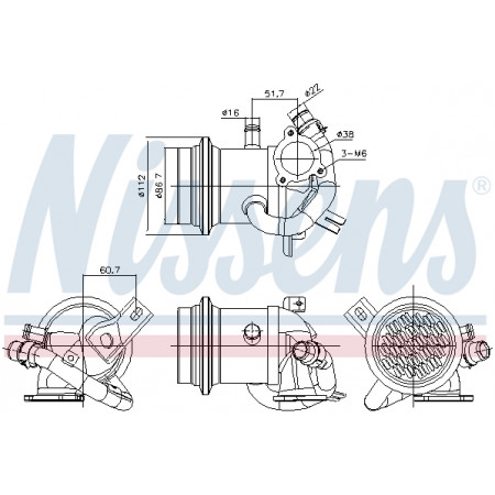 Kühler, Abgasrückführung Abgaskühler AUDI A1 SEAT IBIZA IV IBIZA IV SC IBIZA IV ST TOLEDO IV SKODA FABIA III RAPID VW POLO POLO V 1.4D 02.14- NISSENS NIS 989424