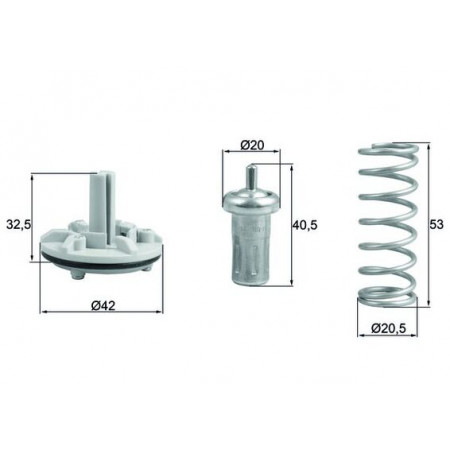 Thermostaat, koelvloeistof Koelsysteemthermostaat 80C AUDI A1 SEAT ALHAMBRA IBIZA IV IBIZA IV SC IBIZA IV ST SKODA FABIA II VW BEETLE CC B7 EOS GOLF V GOLF VI JETTA III 1.4/1.4ALK/1.4CNG 05.08- MAHLE TX 183 80D