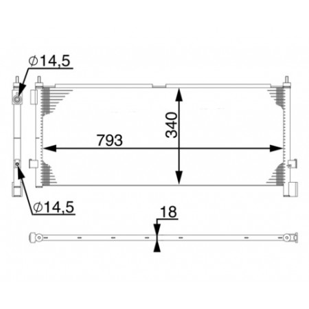 Condensador, ar condicionado Condensador A/C 793x340x18 VOLVO FH FH12 FH16 FH16 II 08.93- MAHLE AC 532 000S