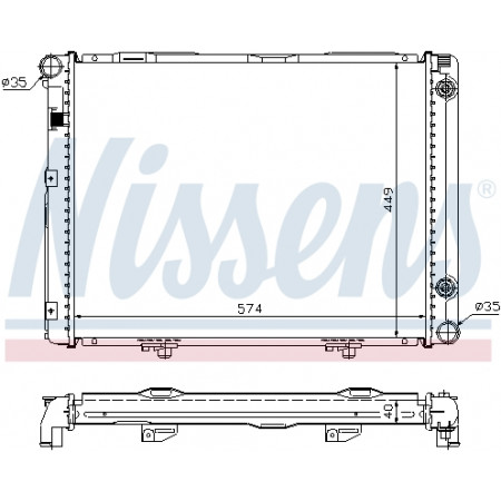 Kühler, Motorkühlung Motorkühler MERCEDES 190 W201 1.8/2.0D NISSENS NIS 62721A