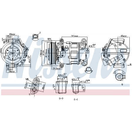 Compresor, climatizare Air-conditioning compressor ALFA ROMEO STELVIO 2.0 12.16- NISSENS NIS 890801