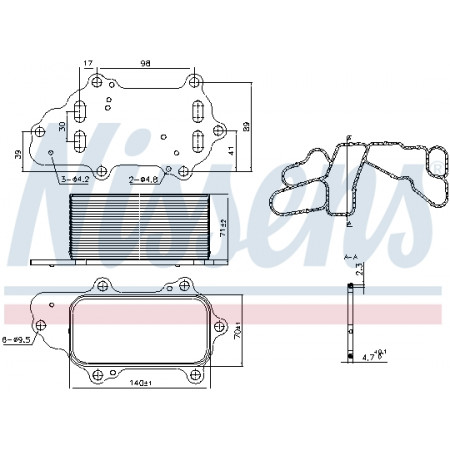 Radiador de óleo, óleo do motor Radiador de óleo CHRYSLER 300C JEEP GRAND CHEROKEE GRAND CHEROKEE IV LANCIA THEMA 3.0D 09.05- NISSENS NIS 91225