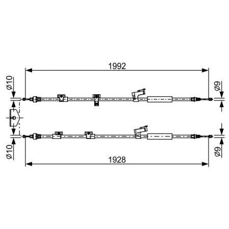 Câble, frein de stationnement Câble de frein à main Milieu/Arrière Gauche 1992mm/1928mm FORD C-MAX II GRAND C-MAX 1.0-2.0D 04.10-06.19 BOSCH 1 987 482 494