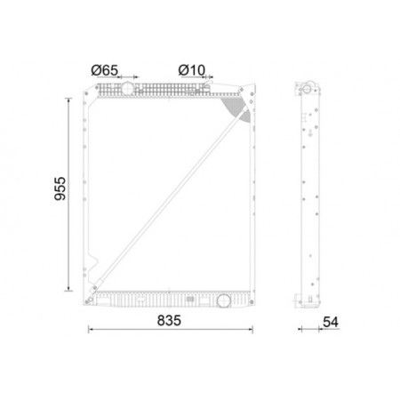 Kühler, Motorkühlung Motorkühler mit Rahmen MERCEDES ACTROS MP2 / MP3 OM541.920-OM542.964 04.03- MAHLE CR 670 001S