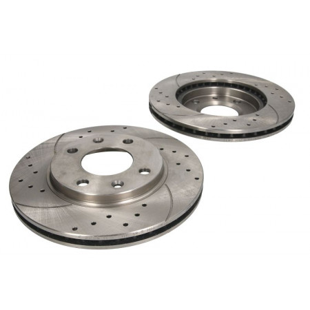 Hocheffiziente Bremsscheibe SPEEDMAX Cut-Drilled vorne L/R Außendurchmesser 247 mm Dicke 204 mm 2 Stück CITROEN AX SAXO XSARA XSARA/HATCHBACK ZX 1.4-2.0 03.91-08.05 SPEEDMAX 5201-01-0525PTUOTUV