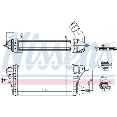 Intercooler, compressor Intercooler SUZUKI SWIFT V 1.0/1.0H 04.17- NISSENS NIS 961561