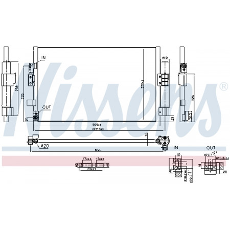 Condensatore, Climatizzatore Condensatore climatizzatore con essiccatore FORD FOCUS III FOCUS III/KOMBI 1.0 02.12- NISSENS NIS 941298